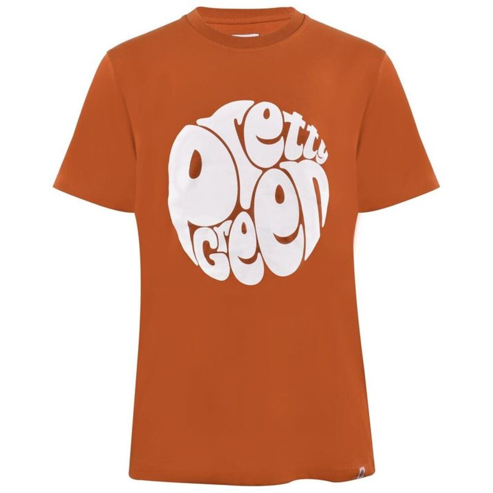 Pretty Green Mens Large Logo Crew Neck / Orange